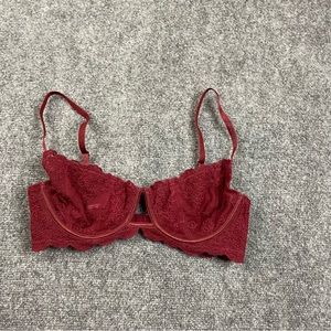 FREE PEOPLE Women’s Maroon Lace Underwire Bra size: 34C